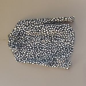 Ann Taylor XXS Petite black/white long sleeve blouse
